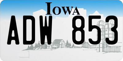 IA license plate ADW853