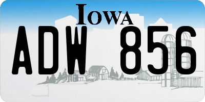 IA license plate ADW856