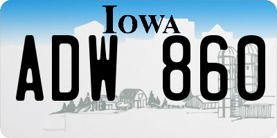 IA license plate ADW860