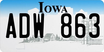 IA license plate ADW863