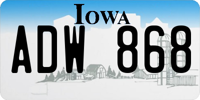 IA license plate ADW868