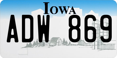IA license plate ADW869