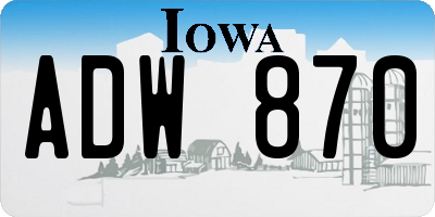 IA license plate ADW870