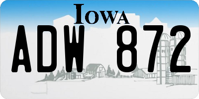 IA license plate ADW872