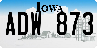 IA license plate ADW873