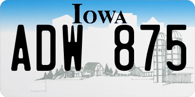 IA license plate ADW875