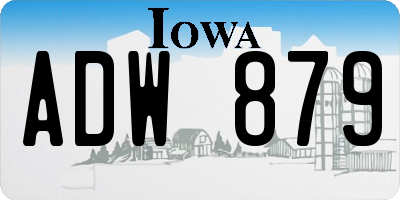 IA license plate ADW879