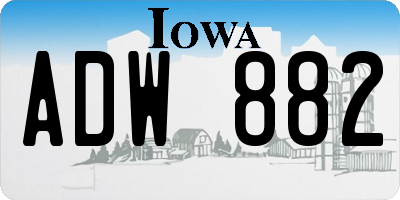 IA license plate ADW882