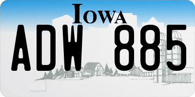 IA license plate ADW885