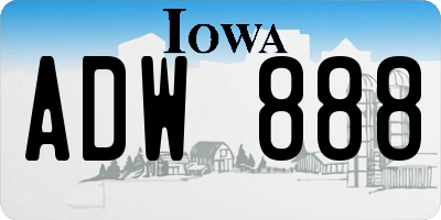IA license plate ADW888