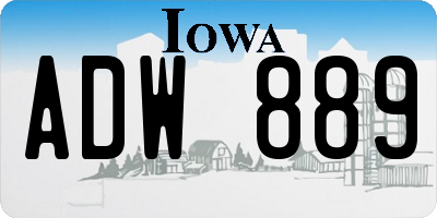 IA license plate ADW889