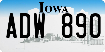 IA license plate ADW890