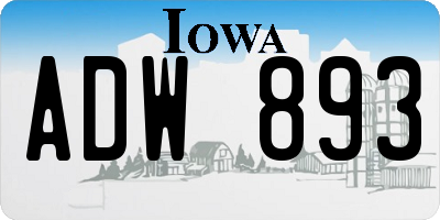IA license plate ADW893