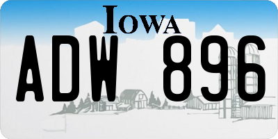 IA license plate ADW896