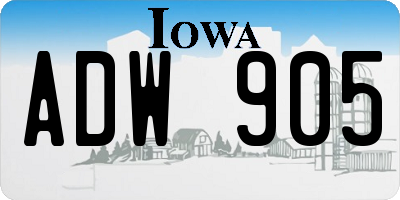 IA license plate ADW905