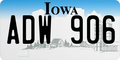 IA license plate ADW906