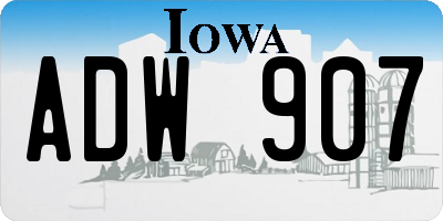 IA license plate ADW907