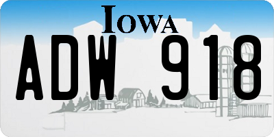IA license plate ADW918