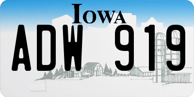 IA license plate ADW919