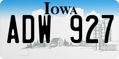 IA license plate ADW927