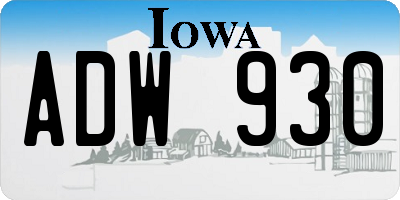 IA license plate ADW930