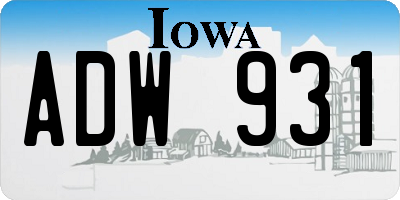 IA license plate ADW931
