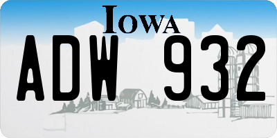 IA license plate ADW932
