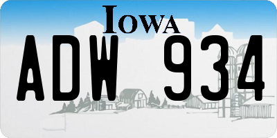 IA license plate ADW934