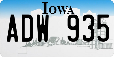 IA license plate ADW935