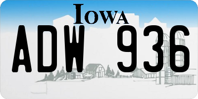 IA license plate ADW936