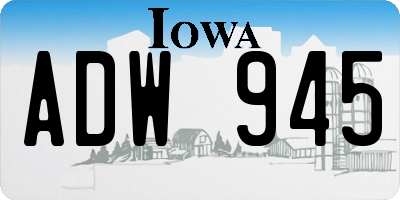 IA license plate ADW945