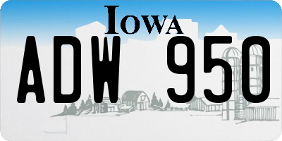 IA license plate ADW950