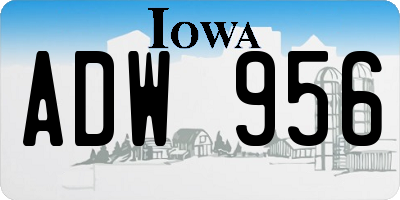 IA license plate ADW956