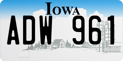 IA license plate ADW961