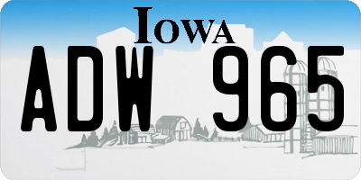 IA license plate ADW965