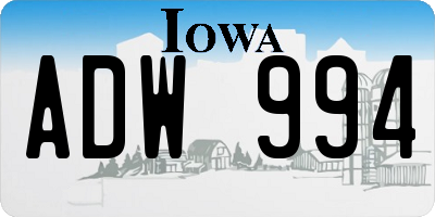 IA license plate ADW994