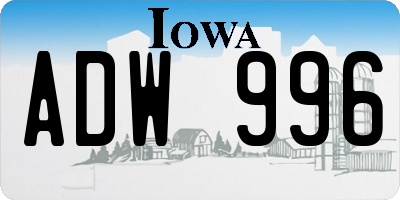 IA license plate ADW996