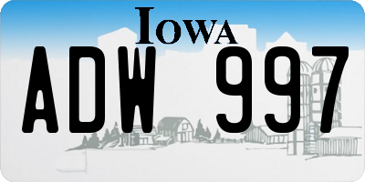 IA license plate ADW997