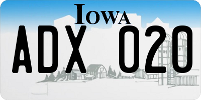 IA license plate ADX020