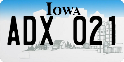 IA license plate ADX021