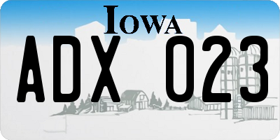 IA license plate ADX023