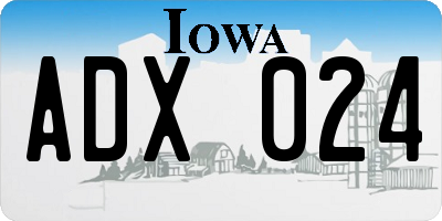 IA license plate ADX024