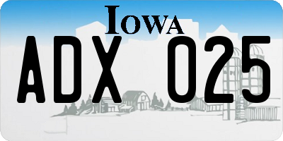IA license plate ADX025