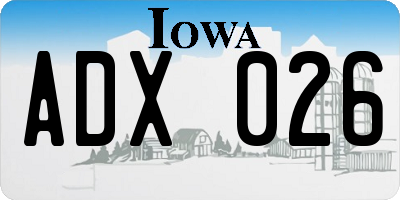 IA license plate ADX026