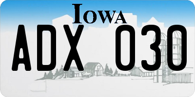 IA license plate ADX030