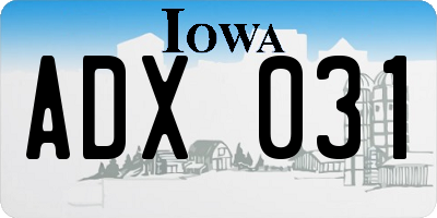 IA license plate ADX031