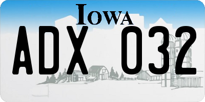 IA license plate ADX032