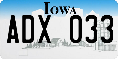 IA license plate ADX033