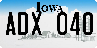 IA license plate ADX040