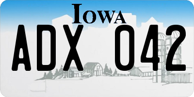 IA license plate ADX042